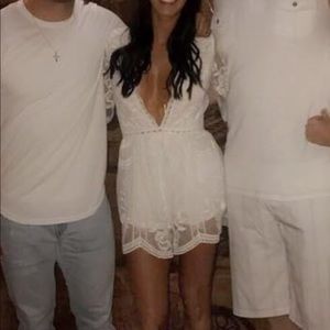 White lace romper, worn once
